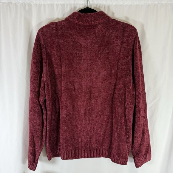 New Alfred Dunner Acadia Sweater Women's Large Chenille Knit Full Zip Brick Red - Picture 9 of 11